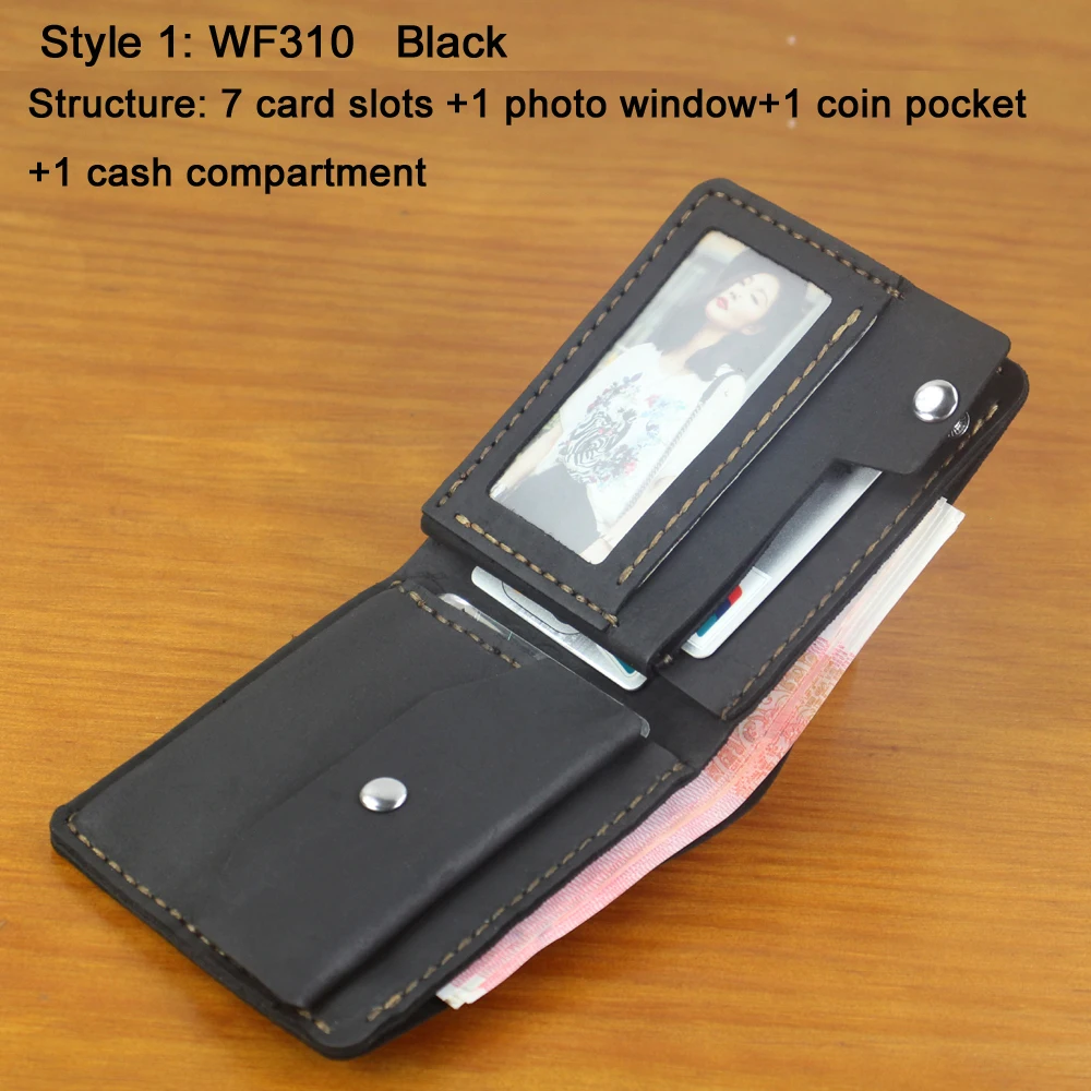 Luxury Handmade Cow Leather Wallet WF310 9 Luxury Handmade Cow Leather Wallet WF310 - Image 9