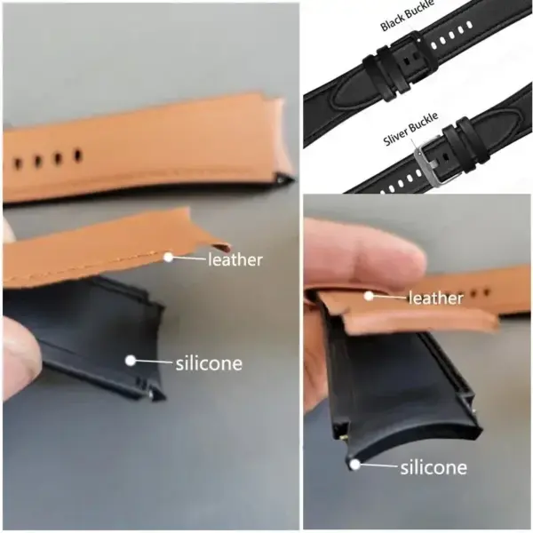 Leather and Silicone Band for Samsung Galaxy Watch 4/5/6/7 Series - Image 6
