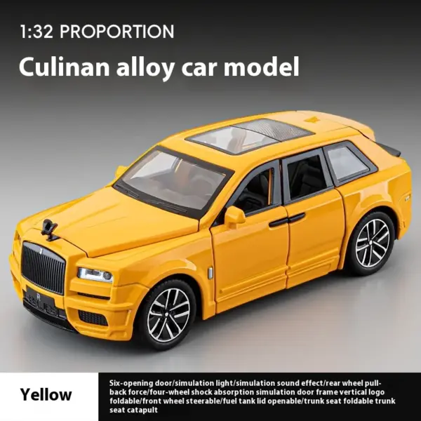 1:32 Rolls Royce Cullinan Diecast Model Toy - Image 8