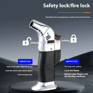 Windproof Metal Torch Gas Lighter JC for Cigars and Cooking 24 S34cb61991d1f4587898e973a96cbadc85