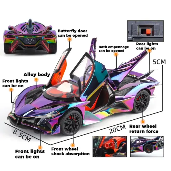 1:24 Apollo EVO Diecast Supercar Model - Image 3