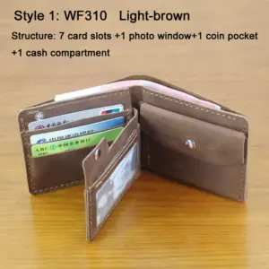 Luxury Handmade Cow Leather Wallet WF310 34 S34f411de5d0445389f14d9681c04f679z