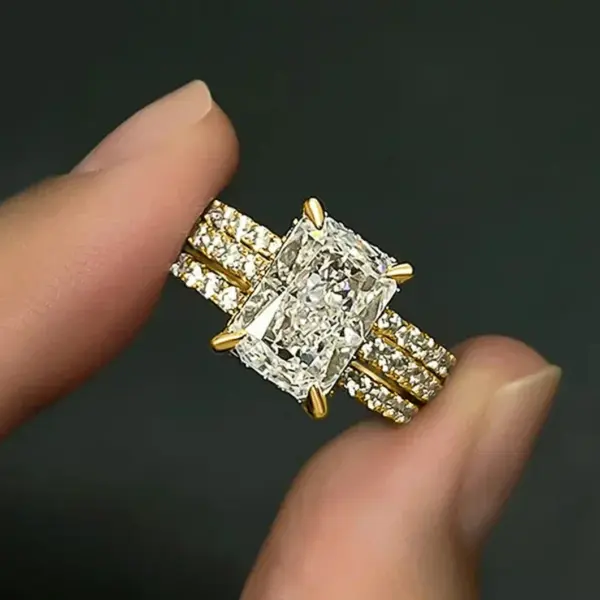 Huitan Elegant 3-Piece Cubic Zirconia Ring Set - Image 6