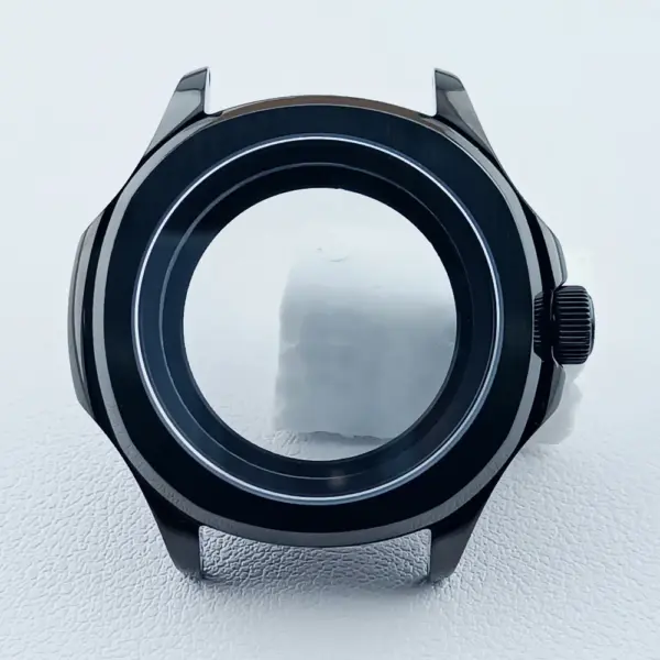 39.5mm Silver Black NH35 Watch Case with Sapphire Glass - Image 21