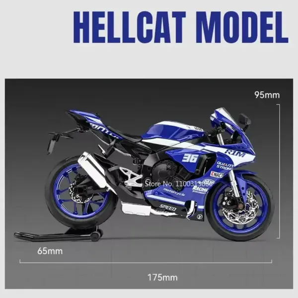 1:12 Scale R1 R1M Motorcycle Diecast Model - Image 5
