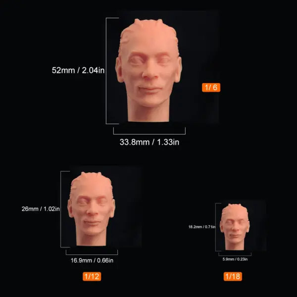 Unpainted 1/6-1/18 Anime Head Sculpt for DIY Fans - Image 18