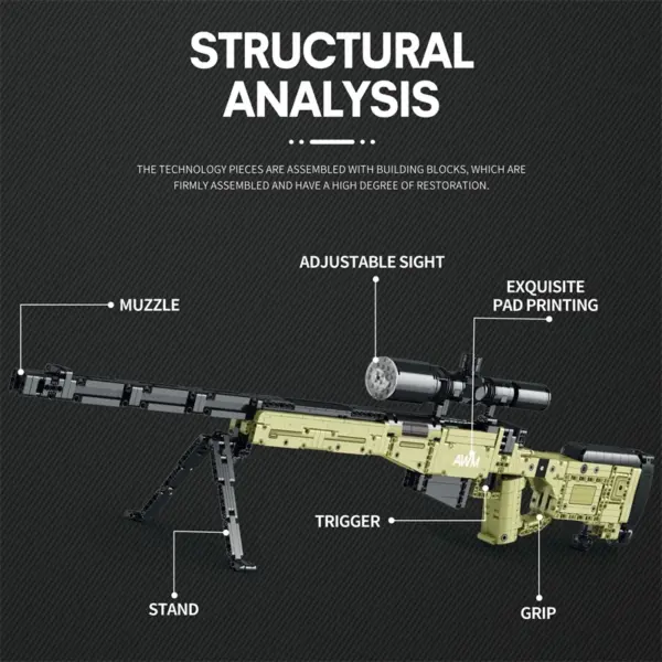 1336PCS AWM Sniper Rifle Model Building Blocks Set - Image 4