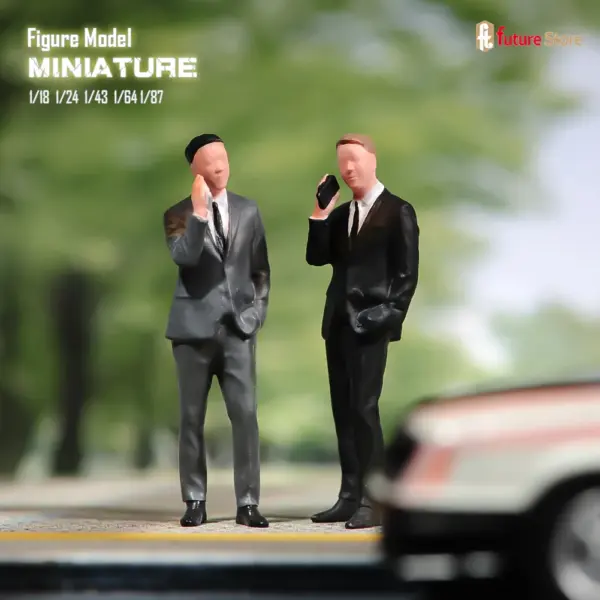 Miniature Male Figure Making a Phone Call for Car Display - Image 2