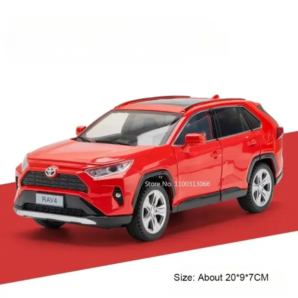 1:24 Camry RAV4 Diecast Model Car with Lighting - Image 12