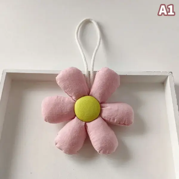 Candy Fabric Flower Keychain for Bags - Image 7