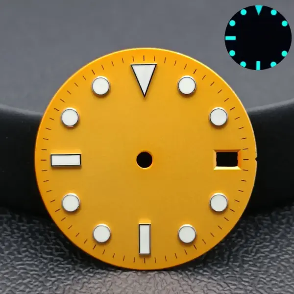 NH34/NH35 Caliber Watch Dial with Blue-Green Luminous Finish - Image 9