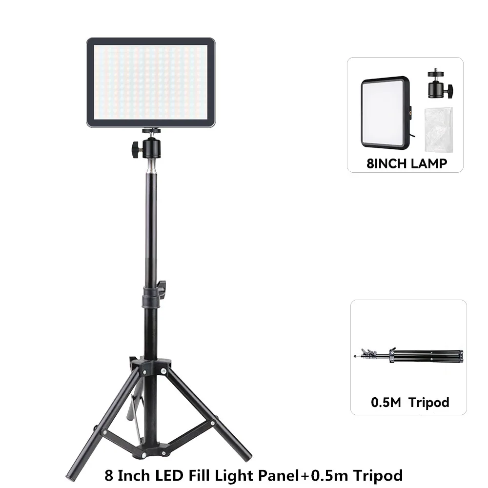 8/12 Inch LED Video Light Panel Kit with Tripod 13 8/12 Inch LED Video Light Panel Kit with Tripod - Image 13