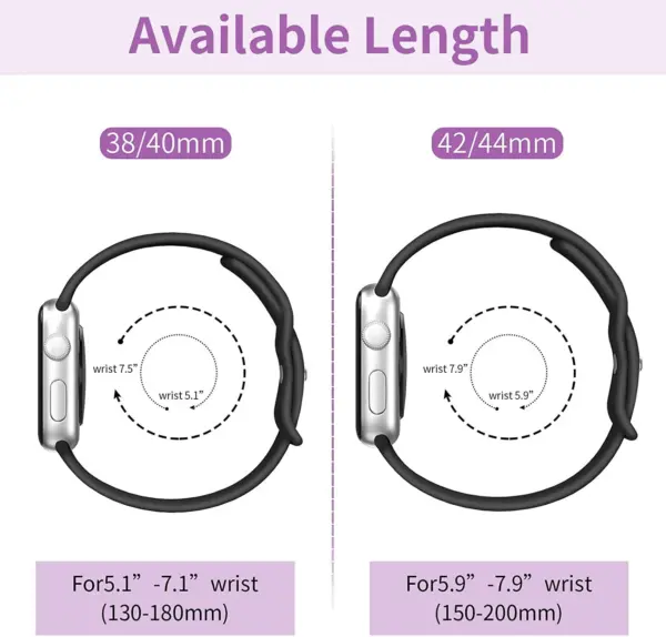 Silicone Strap for Apple Watch Models S/M or M/L - Image 6