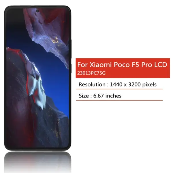 6.67” AMOLED LCD for Xiaomi Poco F5 Pro - Image 2