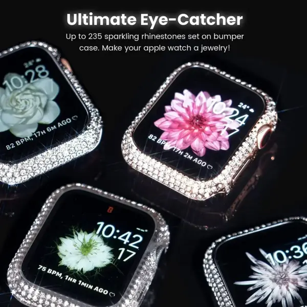 Bling Rhinestone Screen Protector Case for Apple Watch Series 1-10 - Image 2