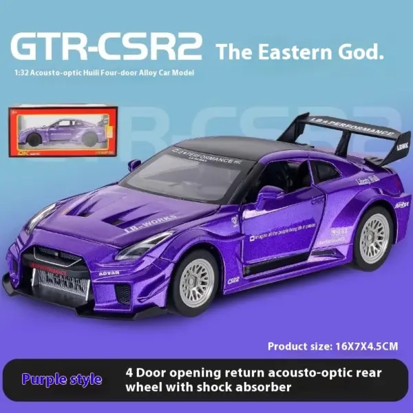 32 Skyline Nissan GTR CSR2 Diecast Model Toy - Image 7