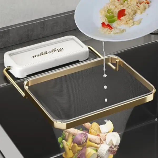 Foldable Kitchen Sink Filter Rack and Mesh Strainer - Image 3