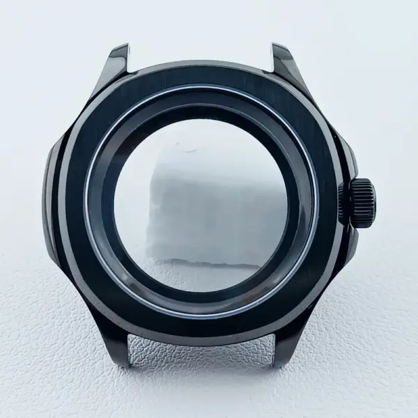 39.5mm Silver Black NH35 Watch Case with Sapphire Glass - Image 8