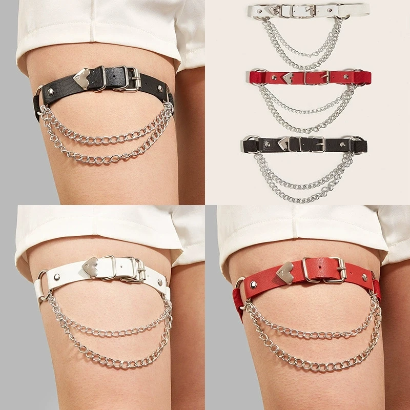 Women’s Heart-Shaped Leg Chain Garter 2 Women’s Heart-Shaped Leg Chain Garter - Image 2