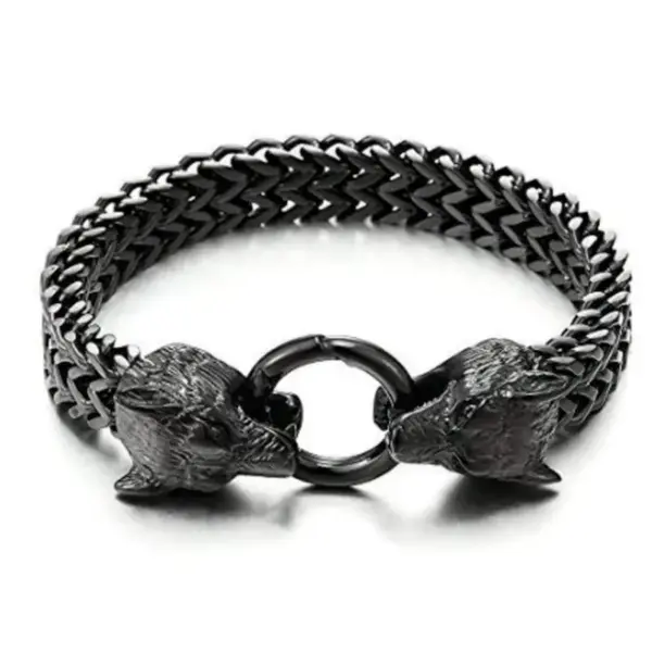Vintage Nordic Wolf and Thor's Hammer Necklace for Men - Image 21