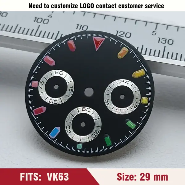 Green Luminous VK63 Watch Dial 29mm for Men - Image 7