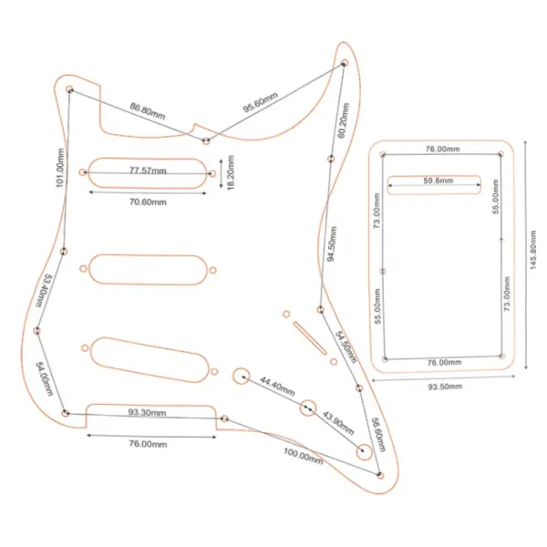 Pleroo SSS Guitar Pickguard with Back Plate for Fender Strat - Image 6