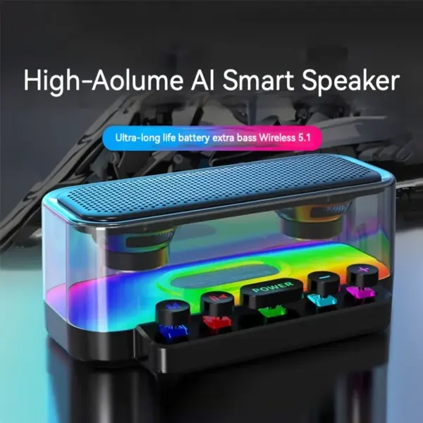 Z6 Transparent Bluetooth Speaker with LED Lights - Image 3