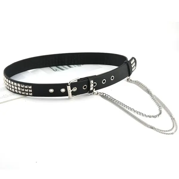 Trendy Unisex Metal Rivet Chain Belt - Image 4