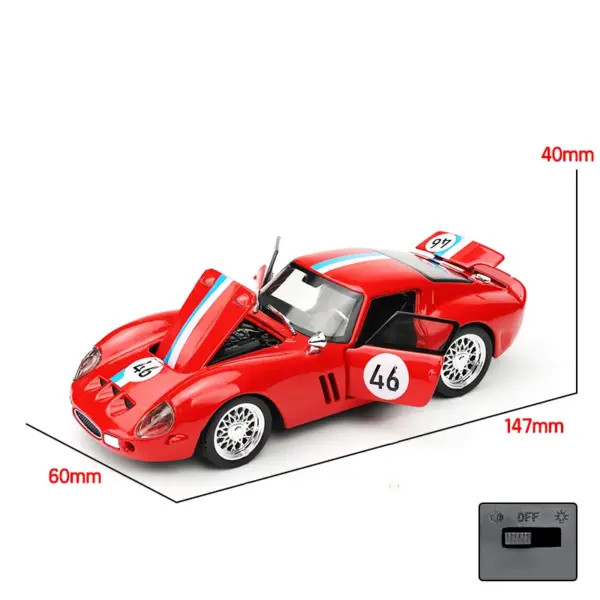 1:32 GTO Alloy Supercar Model Car Toy - Image 4
