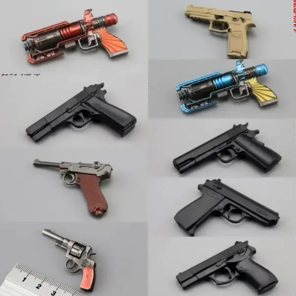 1/6 Scale P38 PPK Mini Metal Revolver Model for Dioramas - Image 3