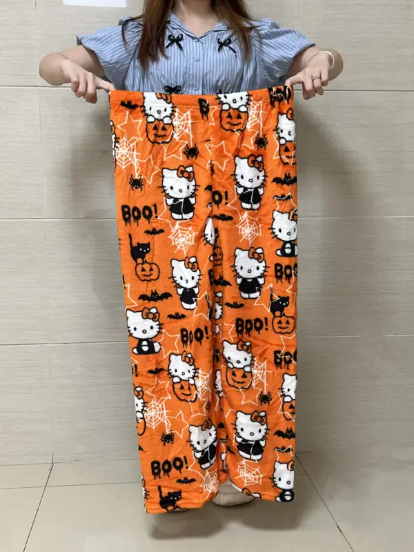 Hello Kitty Flannel Pajamas Women’s Warm Halloween Pants - Image 6