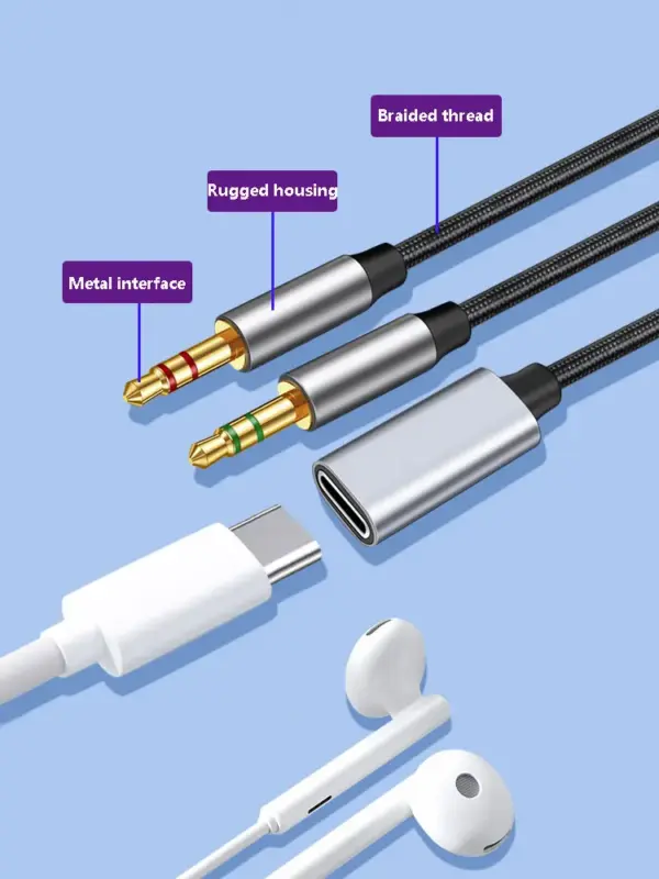 3.5mm to USB-C Audio Adapter for Phone and Tablet - Image 3