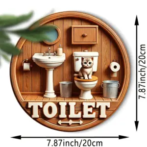 Country Gnome Toilet Logo Wooden Decor Plate 20 S3a05105279354980afef2083ebf1fbffc
