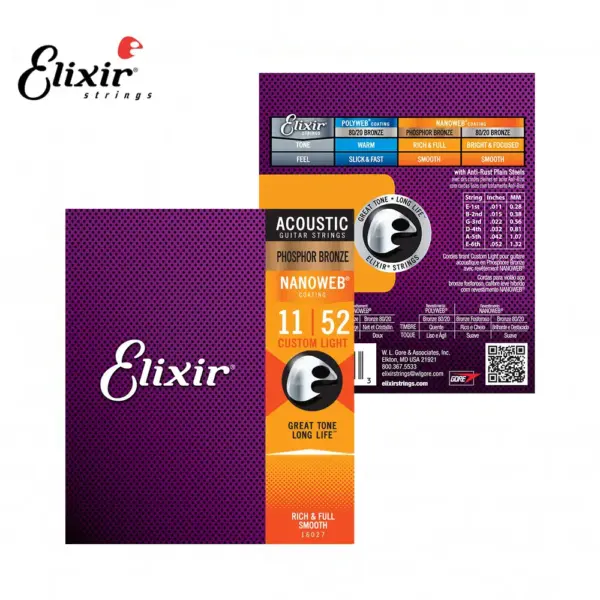 12-Pack Elixir Nanoweb Guitar Strings 80/20 Bronze - Image 20