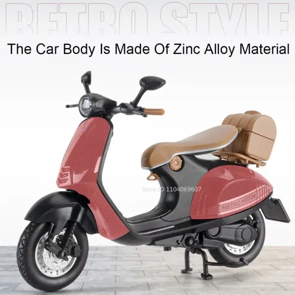 1:12 946 Model Retro Pedal Motorcycle Toy Alloy Diecast - Image 6