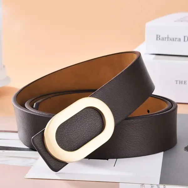 Luxury Leather Women's Belt with Square Buckle - Image 4
