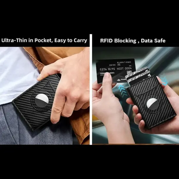 Customized Carbon Fiber RFID Card Wallet for Men - Image 6