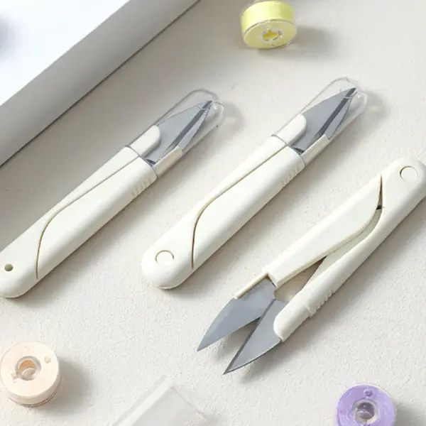 Stainless Steel Spring Scissors with Cover - Image 2