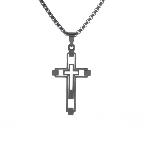 Vintage Christian Cross Stainless Steel Pendant AL20401 - Image 15