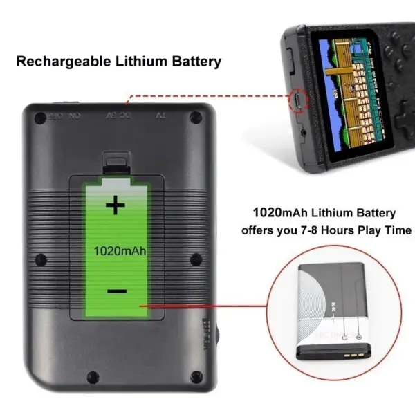8-Bit Retro Portable Game Console with 500 Built-in Games - Image 5