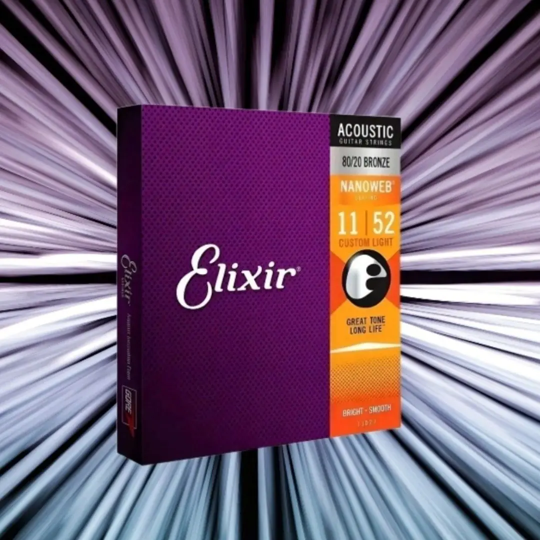 12-Pack Elixir NANOWEB Guitar Strings for Acoustic/Electric 2 12-Pack Elixir NANOWEB Guitar Strings for Acoustic/Electric - Image 2