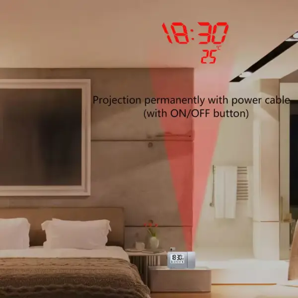 FanJu FJ3531 Digital Alarm Clock with Projection - Image 2