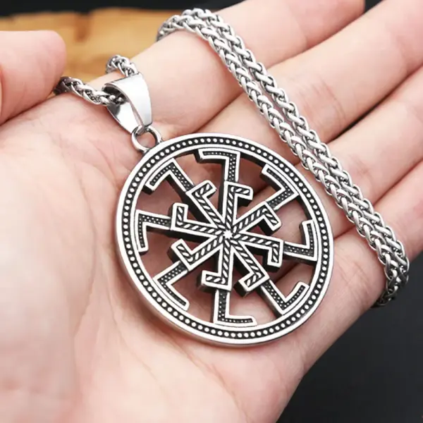 Vintage Slavic Kolovrat Pendant Necklace for Men - Image 6