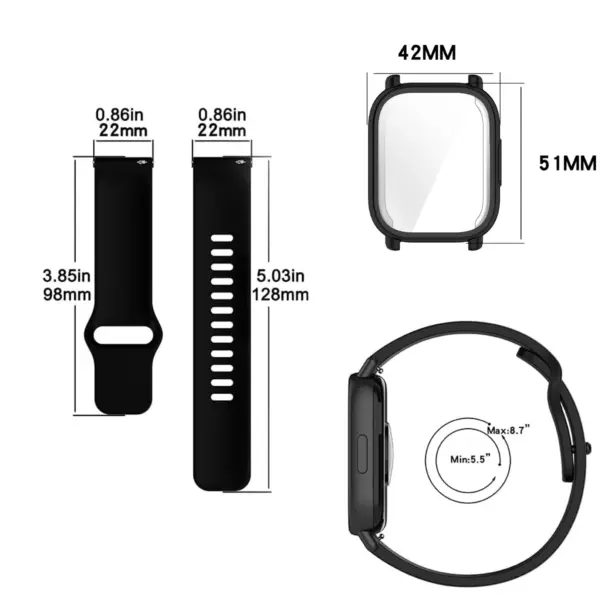 TPU Screen Protector and Silicone Strap for Redmi Watch 5 Lite - Image 5