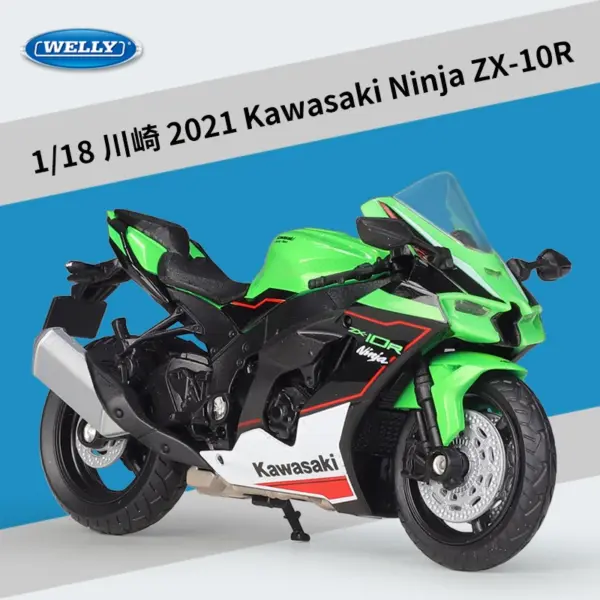 Welly 1:18 Kawasaki Ninja ZX10-R Diecast Model - Image 2