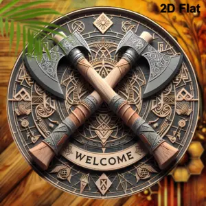 Viking Ax Welcome Wooden Wall Decor 5 S3f1a01bc1993415784bac202cc0b19d0F