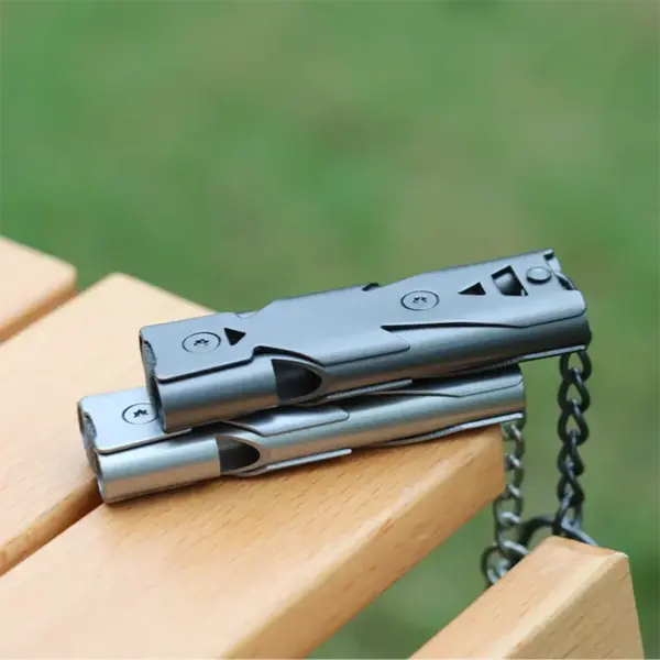 150DB High-Frequency Rescue Whistle Steel Survival Tool - Image 3