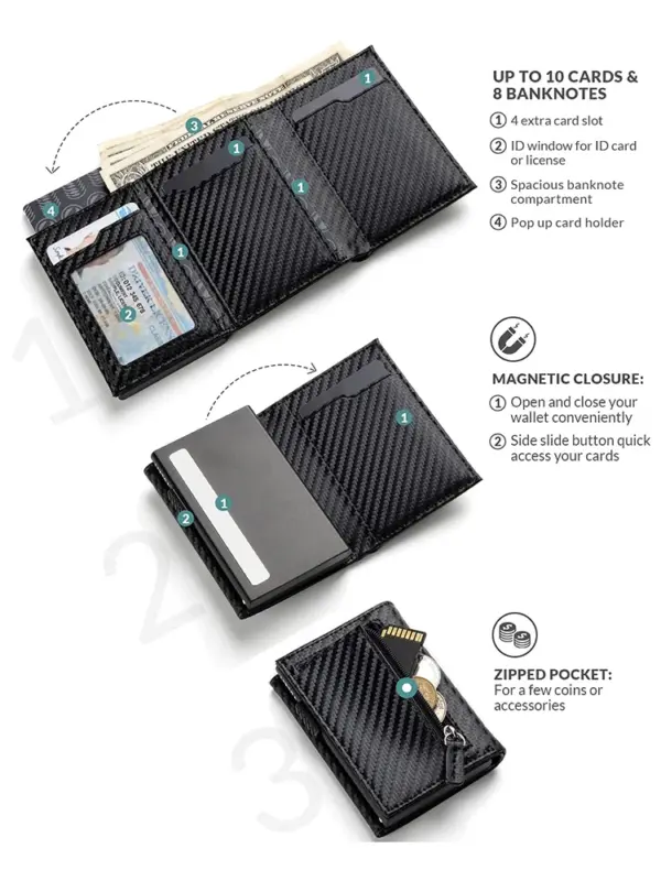 RFID Blocking Bifold Wallet for Men MW0511-1 - Image 2