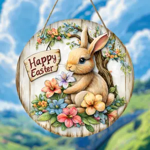 Farmhouse Wooden Easter Bunny Wreath 29 S4118237ab0e2424cbc21660b9ab6f998C
