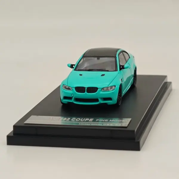 1/64 Scale M3 E92 Diecast Car Model Blue & Green - Image 4